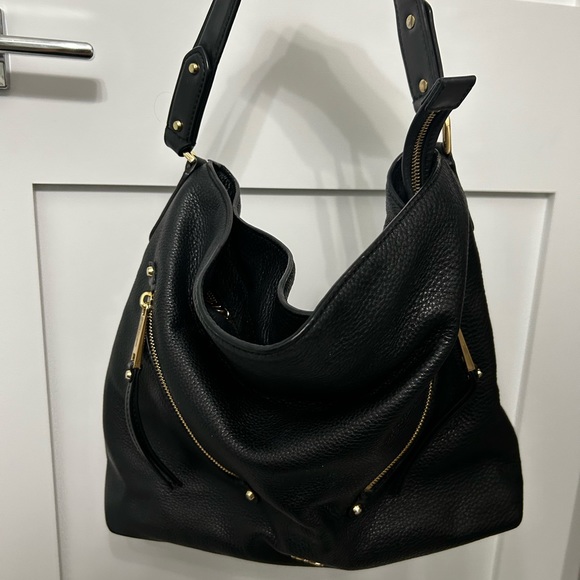MICHAEL Michael Kors Bags Michael Kors Evie Large Pebbled Leather Hobo Shoulder Bag In Black